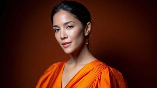 优雅女性肖像气质迷人笑容自信