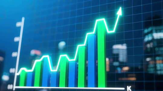 上升的金融数据图表