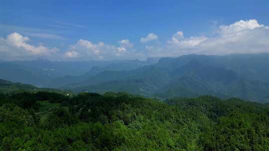 湖北恩施梭布垭石林景区山区喀斯特地貌航拍