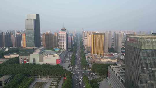河北邯郸城市建设高楼大厦交通航拍