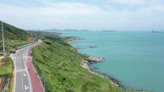 航拍福建平潭岛海岸线