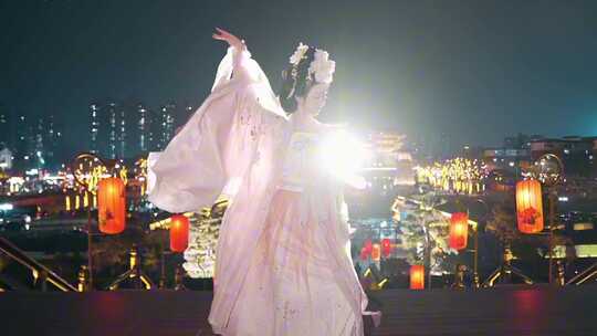 古装汉服国风宫廷古典美女跳舞视频素材模板下载