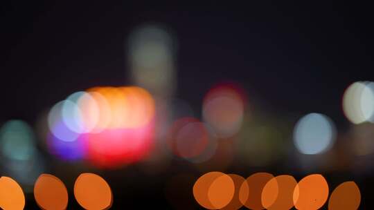 城市夜景光斑 城市霓虹视频素材模板下载