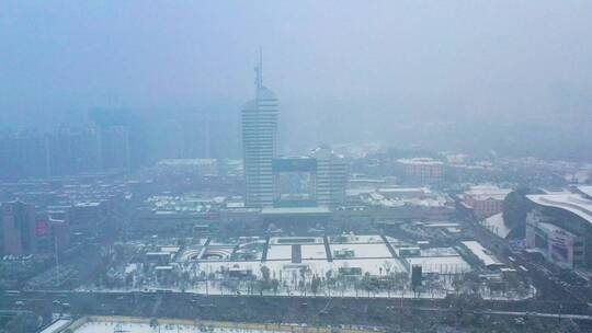 4K湖南广电雪景航拍合集