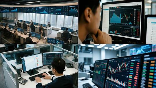金融证券/商务人士/团队领导/忙碌/4K