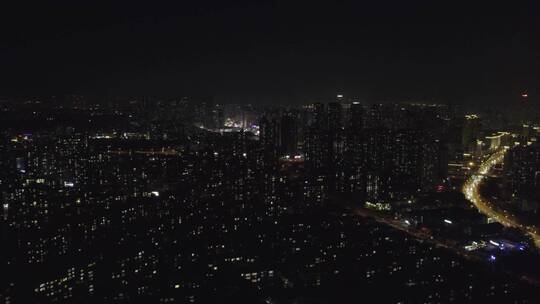 航拍大连城市夜景4k视频