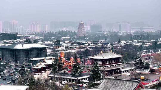 西安大雁塔雪景