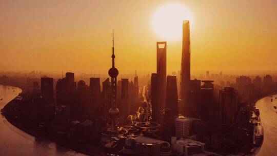 上海天际线清晨风光