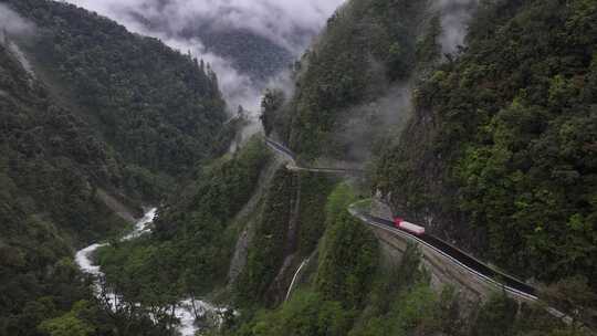 云南独龙江贡山S212贡独公路航拍风光