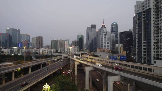 2022广州大道中珠江新城中山立交桥视频素材模板下载