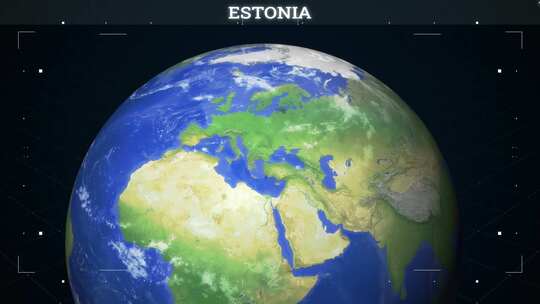 爱沙尼亚地图来自地球视频素材模板下载