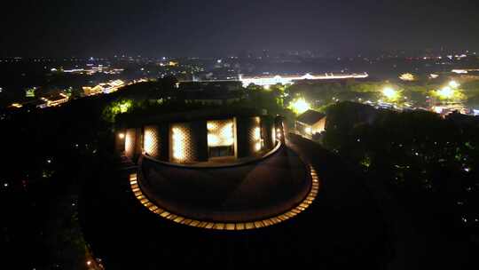 航拍城市夜景灯光璀璨的繁华景象乌镇夜景