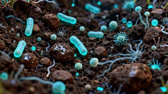 土壤中微生物微观景象