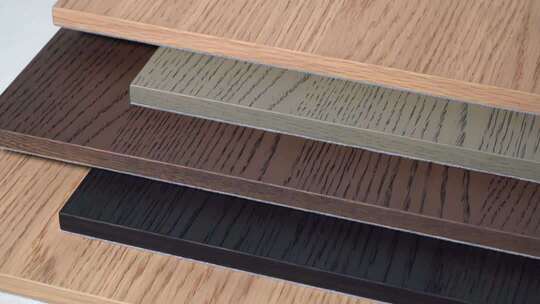 4K实拍各色木纹板材堆叠