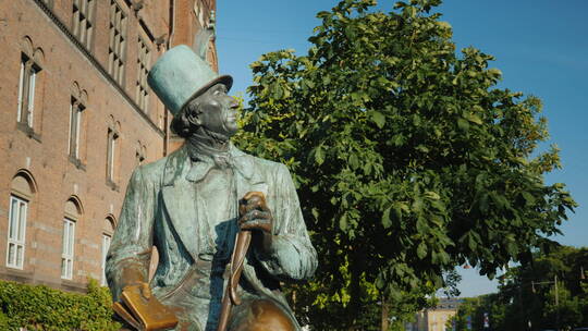 安徒生纪念碑在哥本哈根丹麦视频素材模板下载