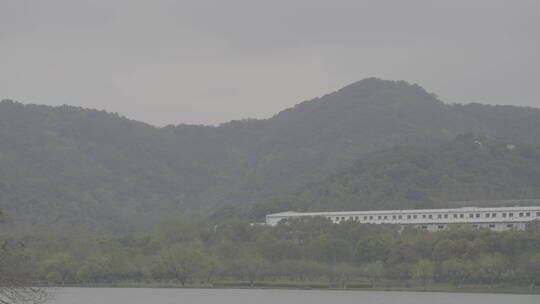 湘湖春天雨后实拍素材