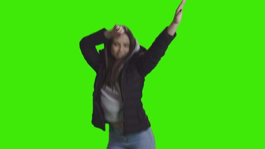 绿屏，女人，跳舞， Chromakey