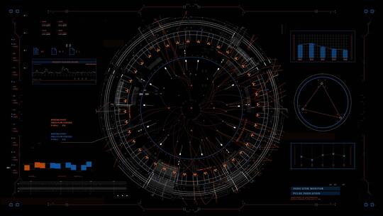 HUD科技科幻未来屏幕背景系统触摸屏圆环