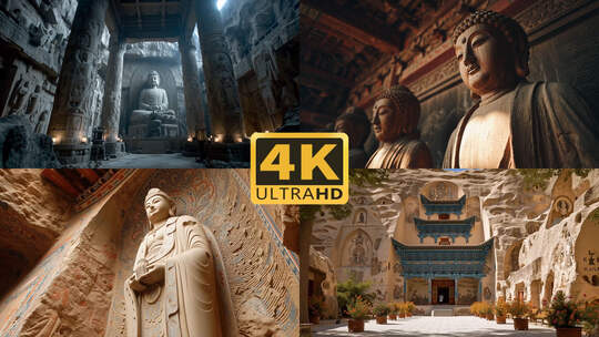 4K中国文明遗迹佛像古迹敦煌莫高窟1