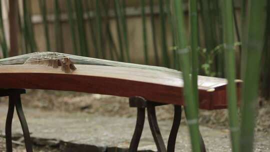 古琴古筝弹奏竹林落叶空境