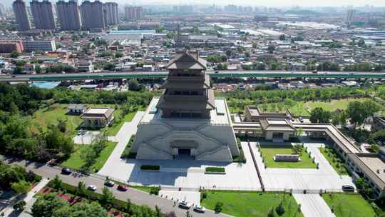 山东济南百里黄河风景区鹊华楼风景