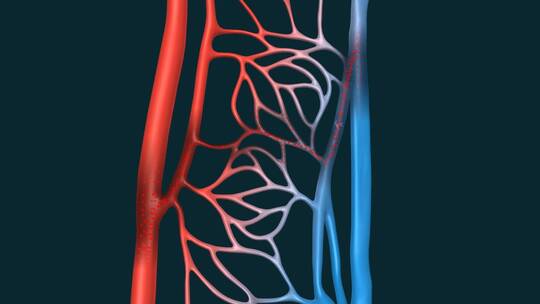 医学血管动静脉毛细血管血液肺循环动画