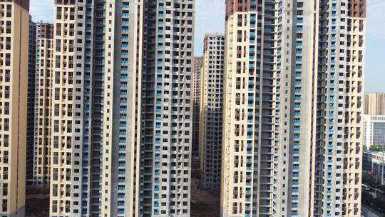 航拍衡阳城市新建成的房屋小区