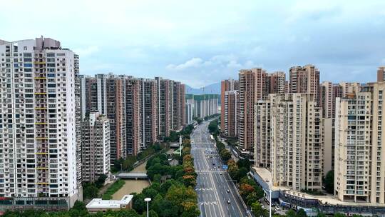 航拍温州城市风景 城市建筑