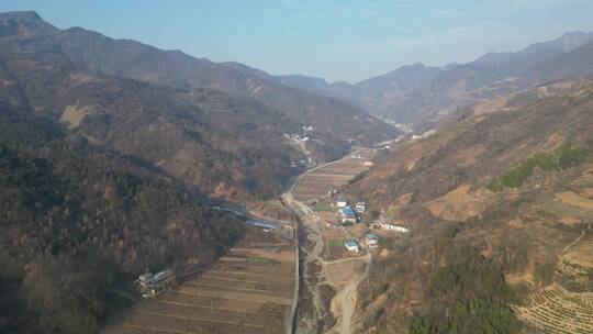 秦岭山川地貌环境自然风光航拍