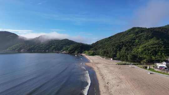 海浪拍打沙滩大海海洋风景航拍