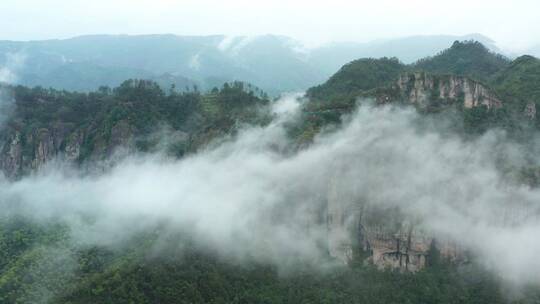 航拍 天台县后岸乡居旅游景区云海风光