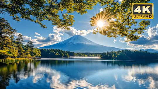 富士山日本火山国外风景旅游视频素材4