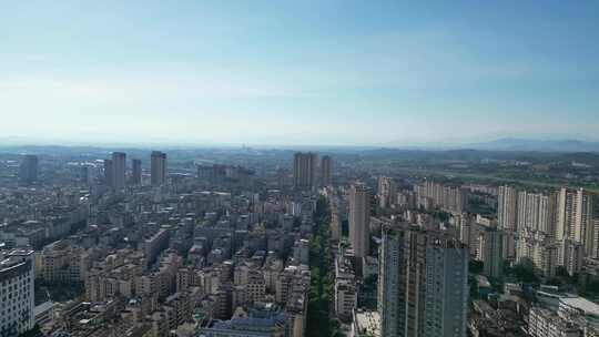 航拍鹰潭城市天际线鹰潭大景