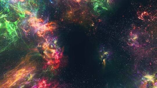 宇宙中壮观的荧光彩色星云