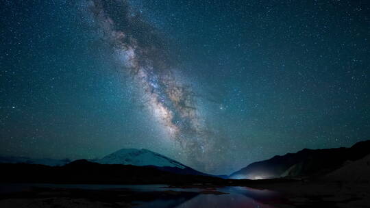 帕米尔高原,湿地,慕士塔格,雪山,星空,银河