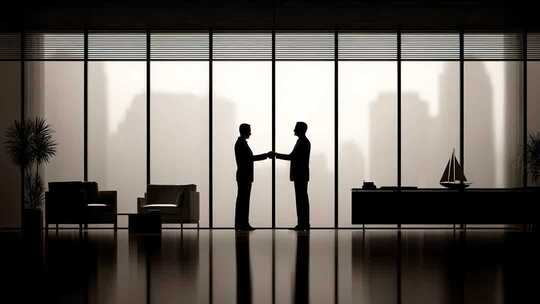 商务合作握手剪影彰显企业实力