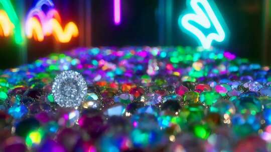 多彩宝石微距特写画面