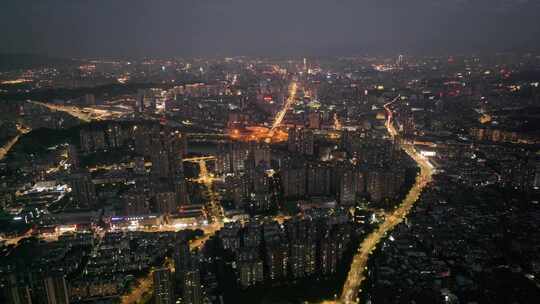 广州海珠区夜景航拍