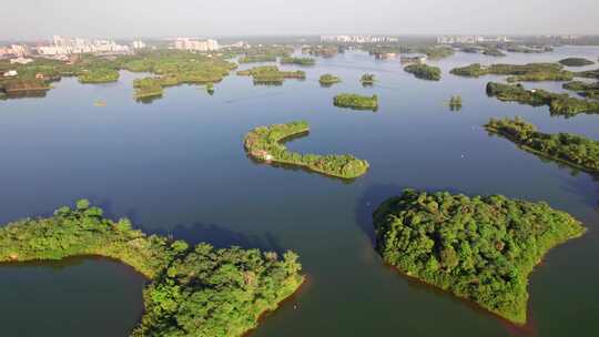 成都东部新区简阳三岔湖水库三岔湖景区航拍