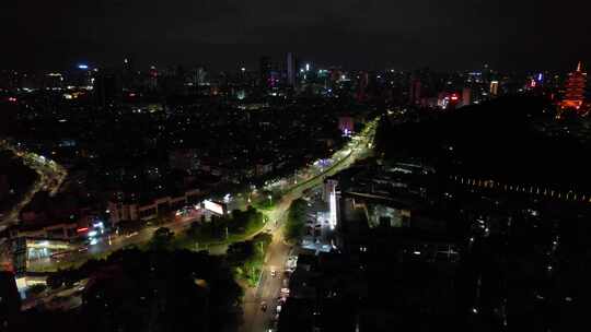 佛山城市夜景交通航拍视频素材模板下载
