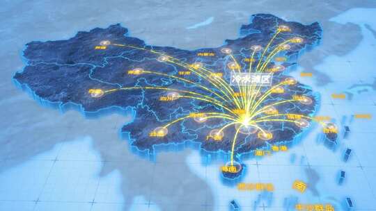 永州市冷水滩区辐射全国网络地图ae模板