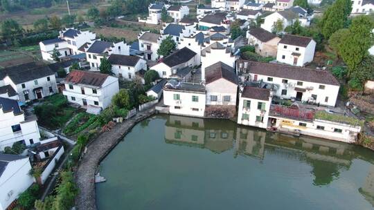 航拍杭州建德新叶古村