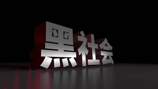 黑社会3D立体大字动画