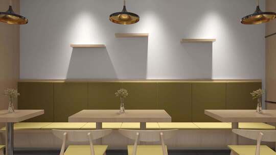 北欧风咖啡馆空间展示空镜合集