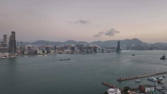 香港傍晚航拍视频素材模板下载