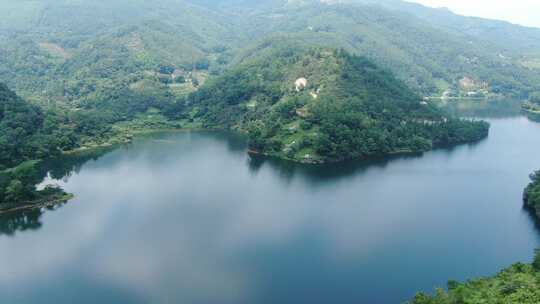 广东水利工程航拍水库 绿水青山