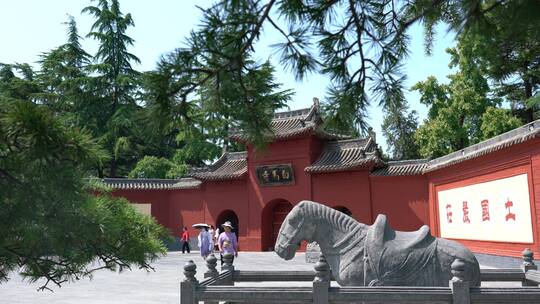 洛阳白马寺国际佛殿泰国寺庙古建筑光影