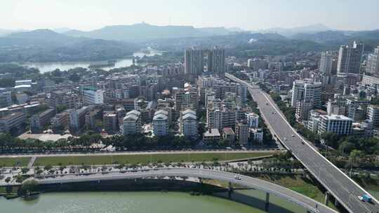 航拍广东惠州城市风光