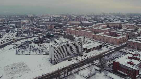 雪城飞行鸟瞰