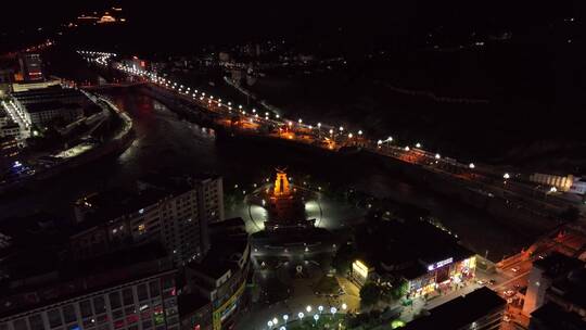 昌都市夜景强巴林寺视频素材模板下载